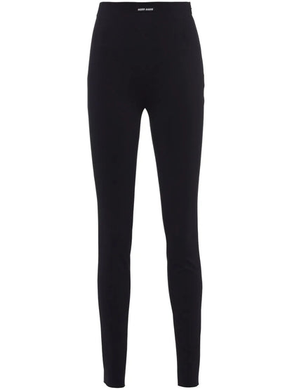 Logo-Patch Zipped Jersey Leggings