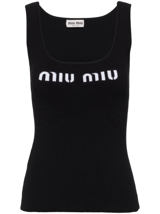 Logo-Knit Ribbed Tank Top