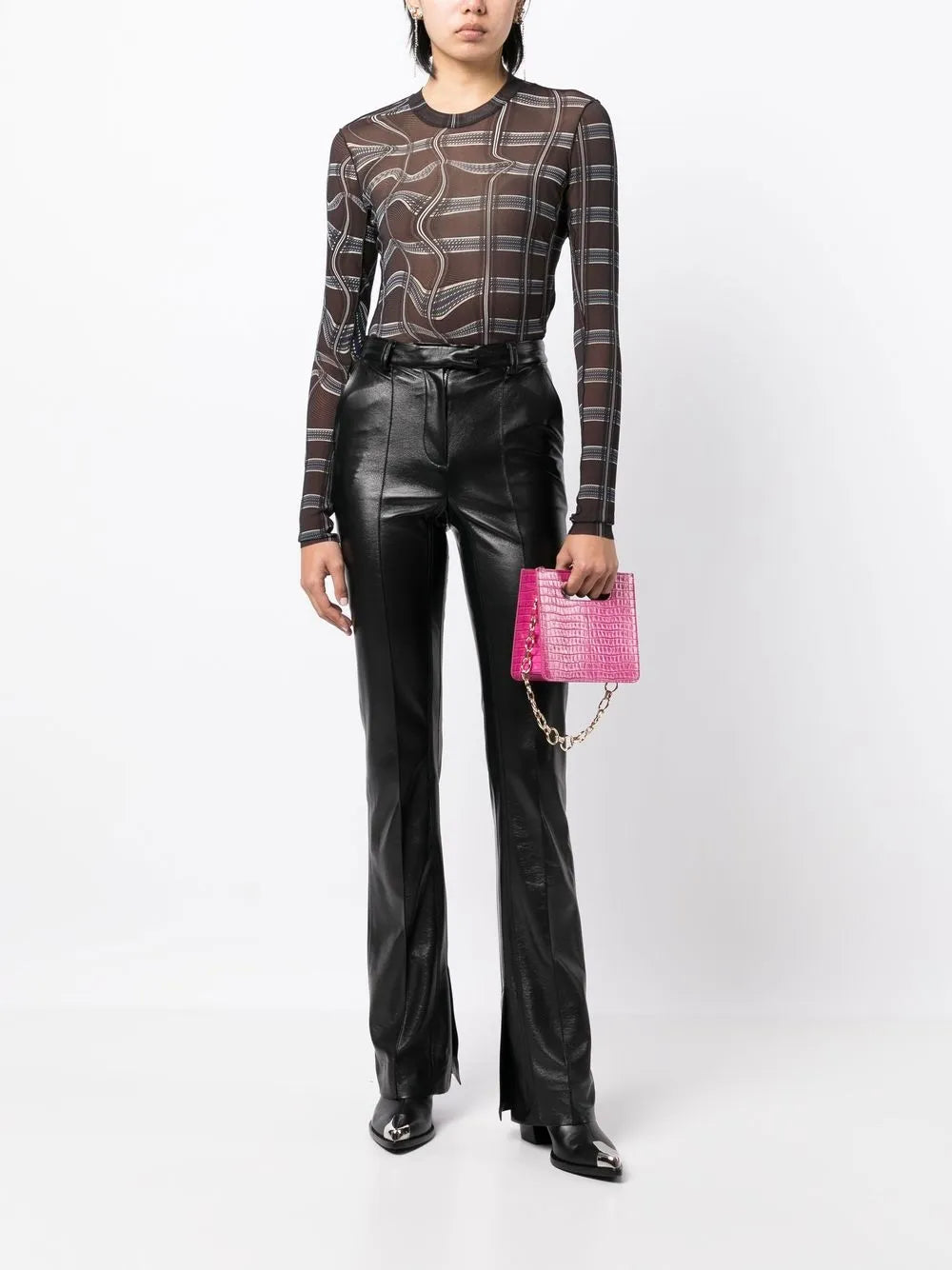 Abstract-Print Long-Sleeve Top