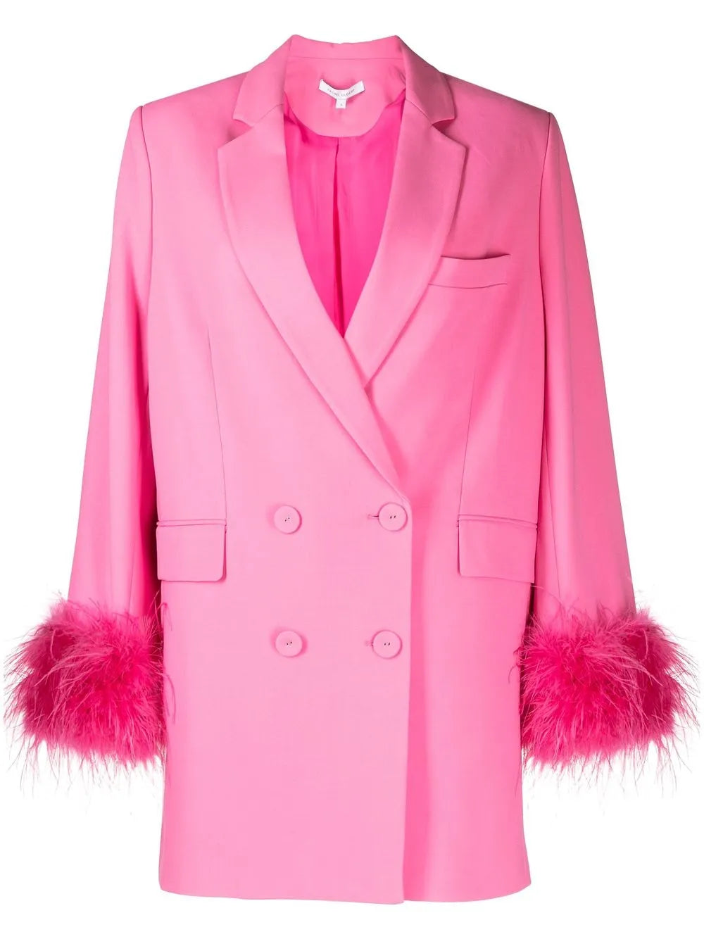 Feather-Trim Blazer Dress