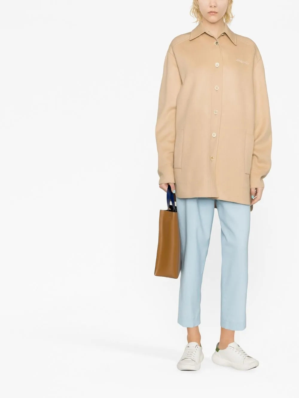 Logo-Embroidered Shirt Jacket