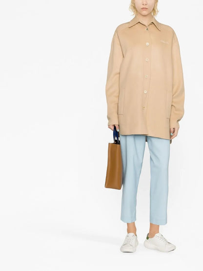 Logo-Embroidered Shirt Jacket