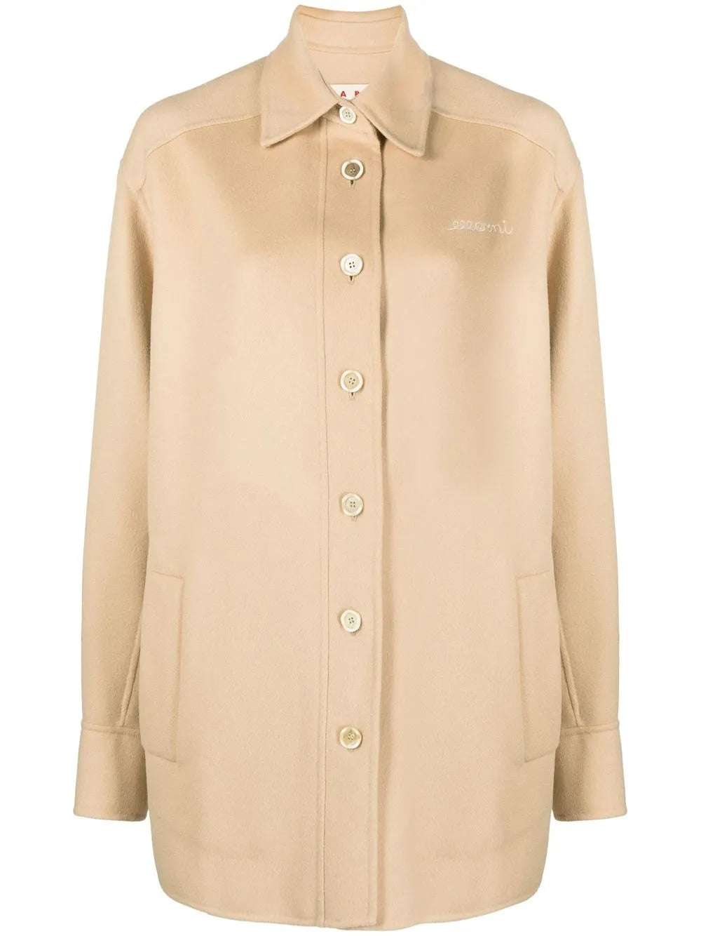 Logo-Embroidered Shirt Jacket