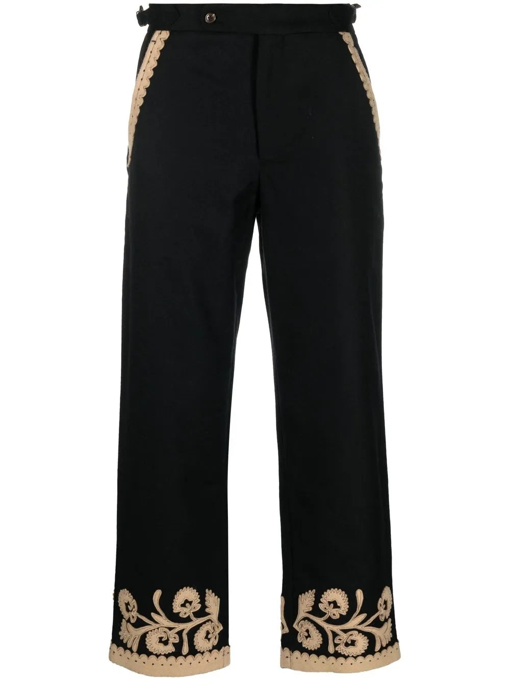 Embroidered-Hem Detail Trousers