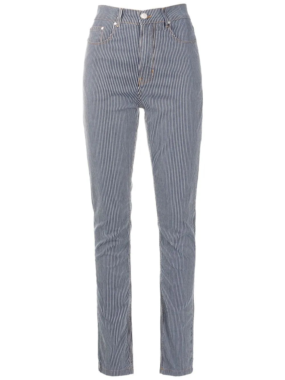 Vertical-Stripe Skinny Jeans