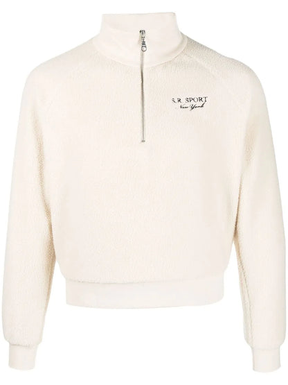 Logo-Embroidered Half-Zip Jumper