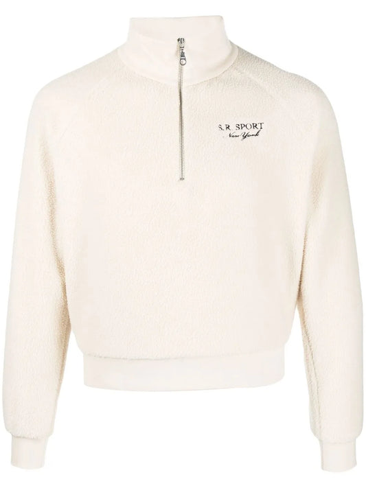 Logo-Embroidered Half-Zip Jumper