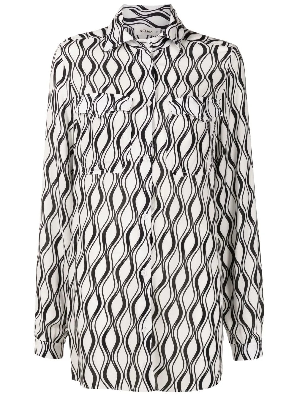 Long Wave-Print Shirt