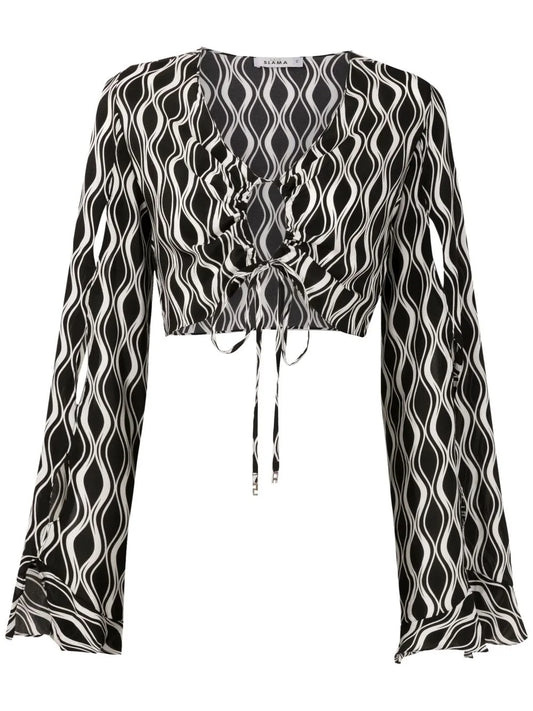 Cropped Bell-Sleeved Blouse