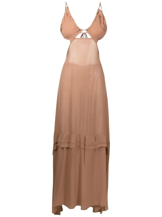 Cut-Out Semi-Sheer Maxi Dress