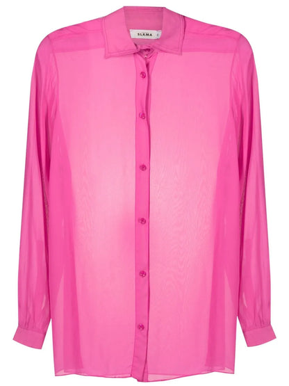 Long-Sleeved Sheer Shirt