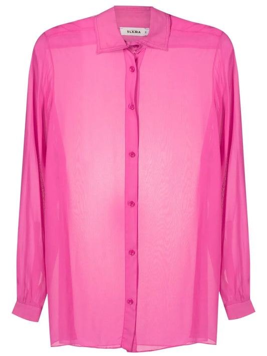 Long-Sleeved Sheer Shirt