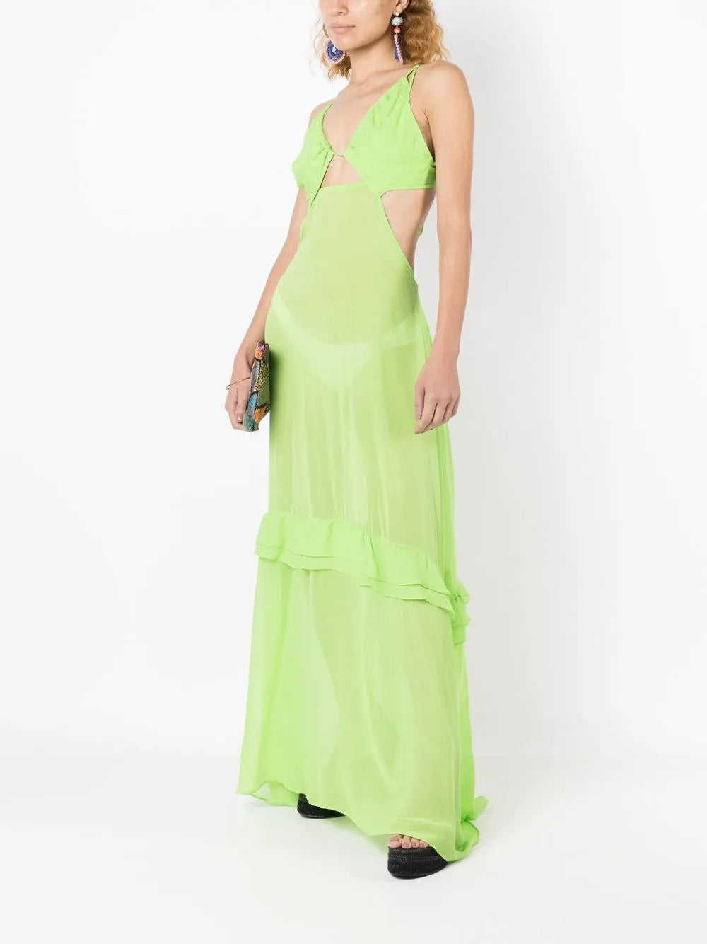 Cut-Out Semi-Sheer Maxi Dress