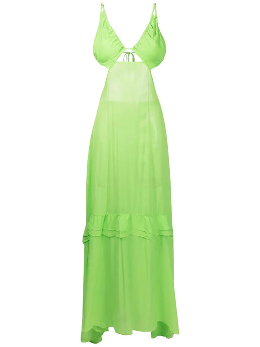 Cut-Out Semi-Sheer Maxi Dress