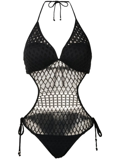 Cut-Out Mesh Swimsuit