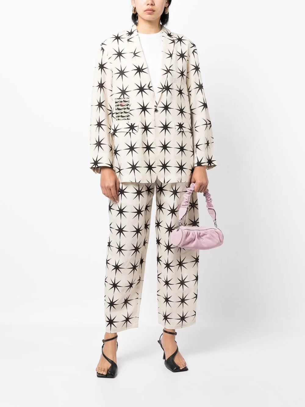 Printed Straight-Leg Trousers