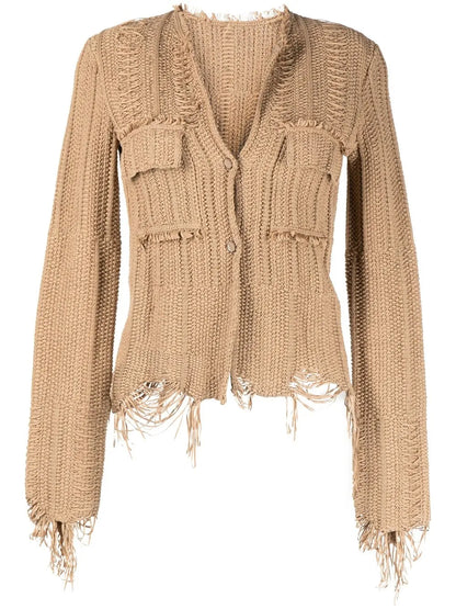 Cropped Button-Up Cardigan