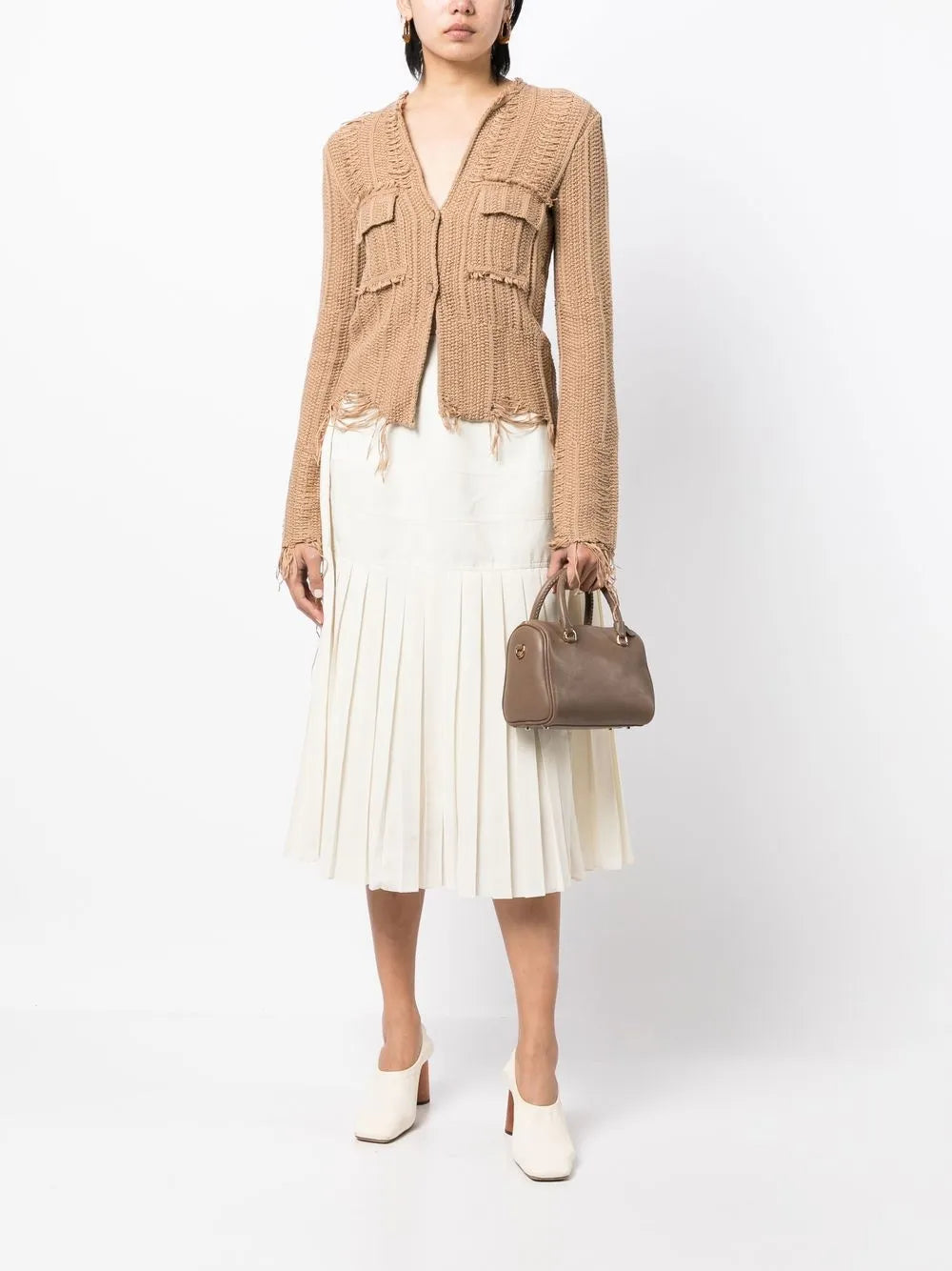 Cropped Button-Up Cardigan