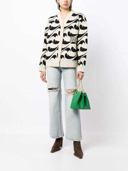 Patterned Jacquard Cardigan
