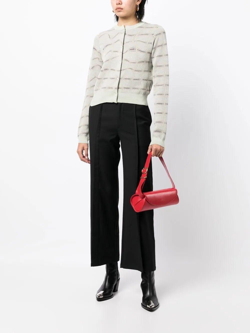 Patterned Jacquard Cropped Jumper