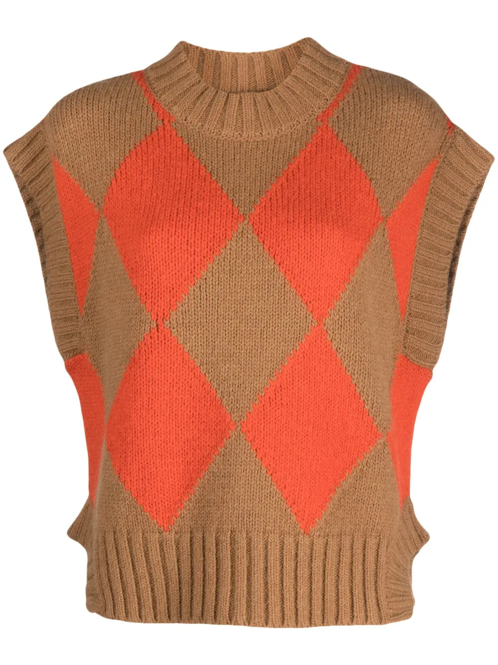 Argyle-Print Knitted Vest
