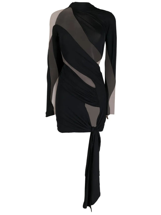 Sheer-Panelled Mini Dress