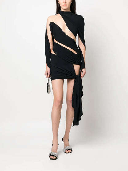 Sheer-Panelled Mini Dress