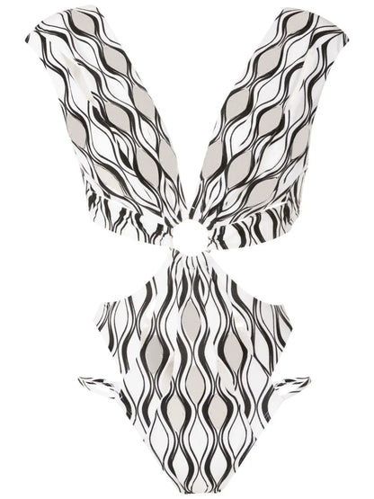 Cut-Out Hardware-Detail Swimsuit