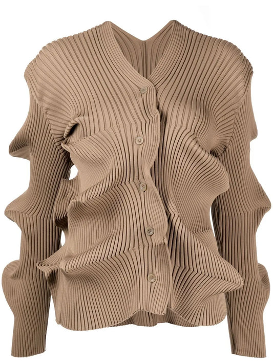 Wavy Detail Twist Cardigan