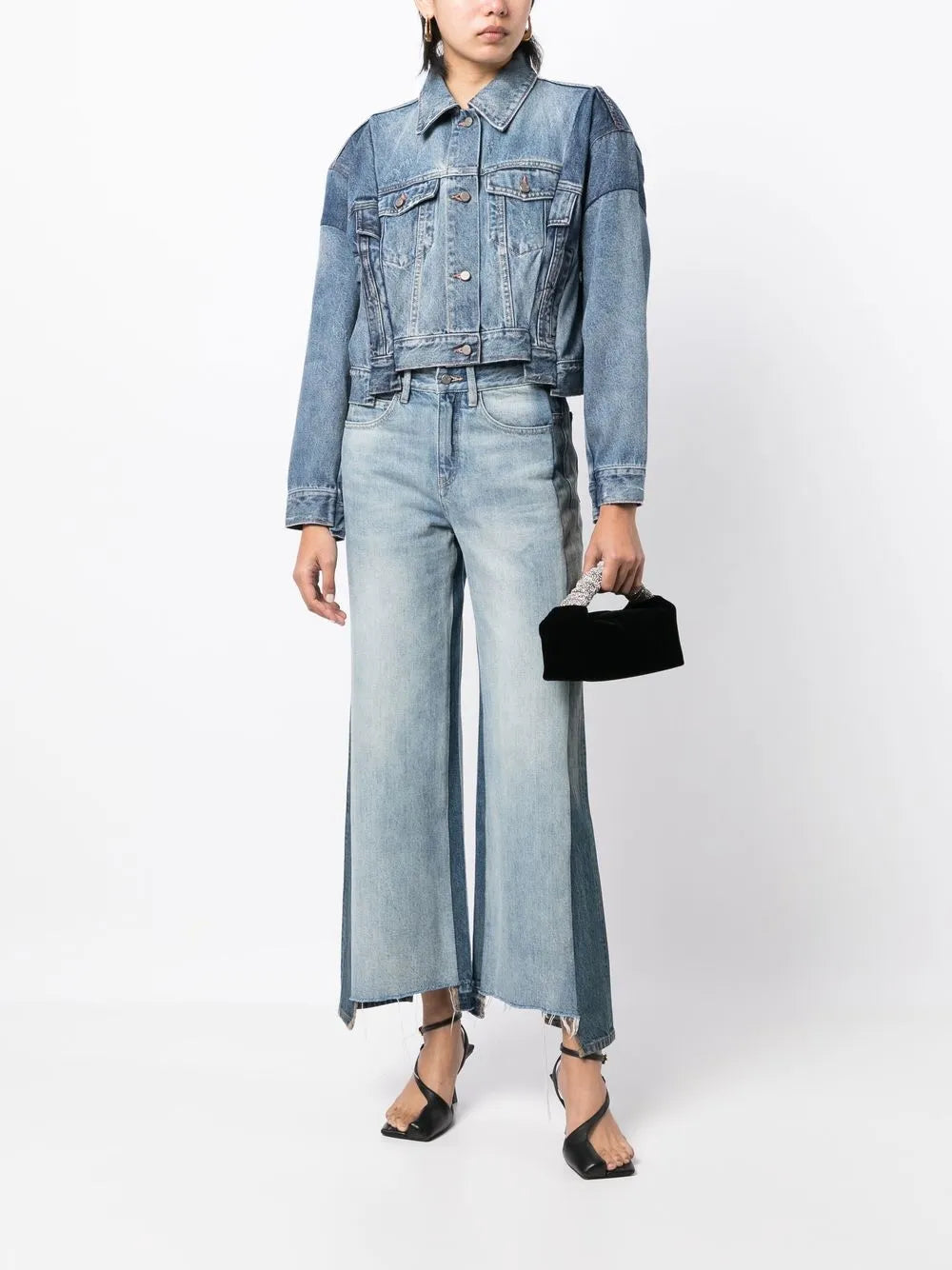 Layered Patchwork Denim Jacket