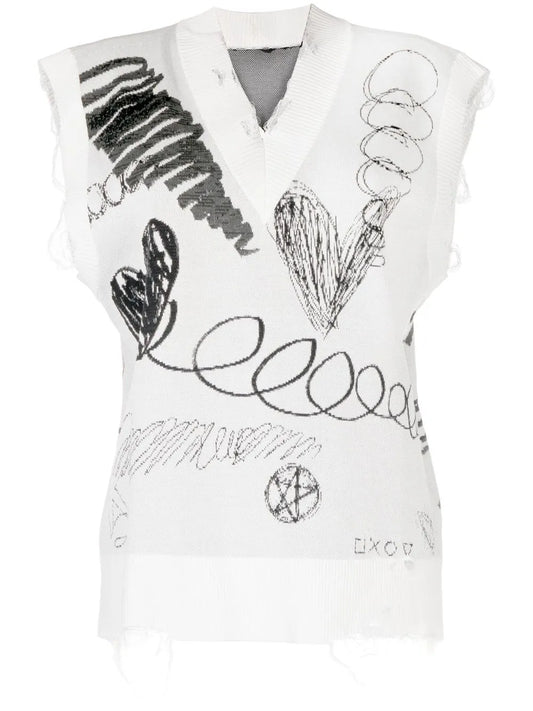 Printed Sleeveless Vest