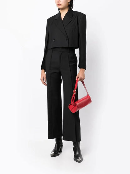 Cropped.Double-Breasted Blazer