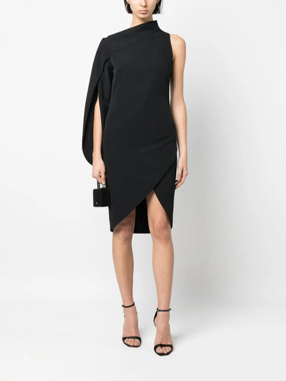 One-Shoulder Cross-Over Dress