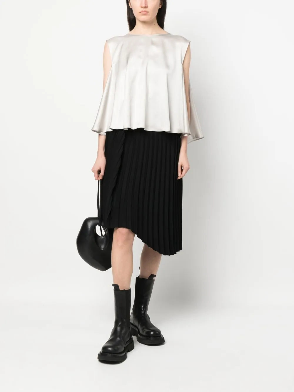 Pleat-Detail Sleeveless Top