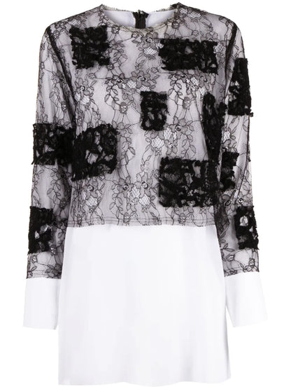 Layered Sheer-Lace Blouse