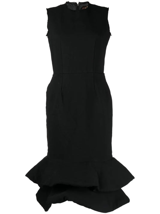 Peplum-Hem Midi Dress