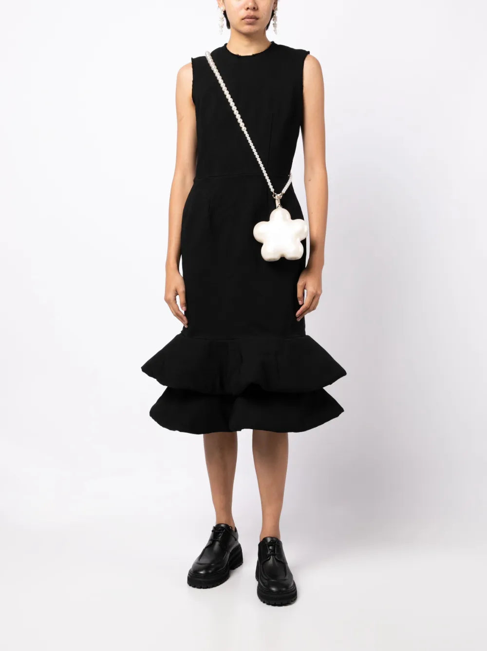 Peplum-Hem Midi Dress