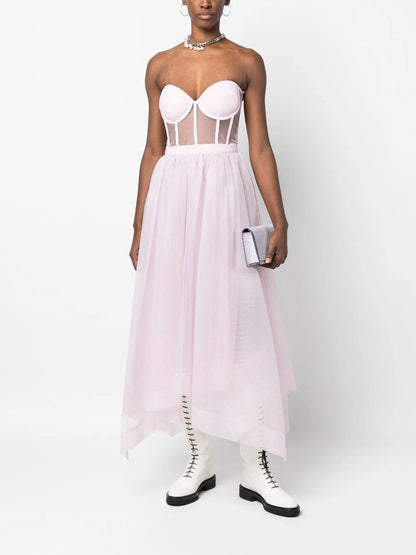 Strapless Boned-Bodice Dress