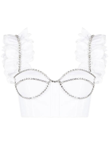 Crystal-Embellished Cropped Top