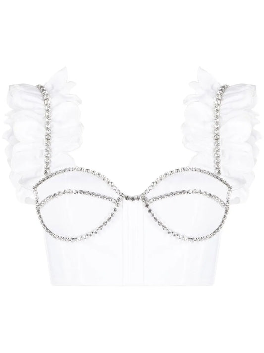 Crystal-Embellished Cropped Top