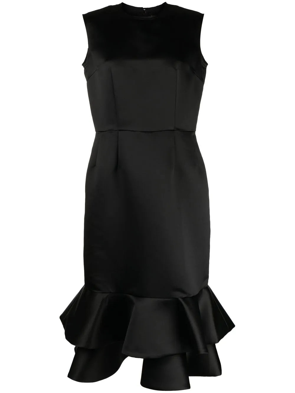 Peplum-Hem Sleeveless Midi Dress
