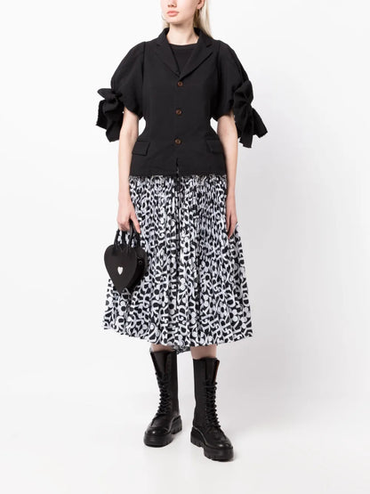 Bow-Detail Single-Breasted Blazer