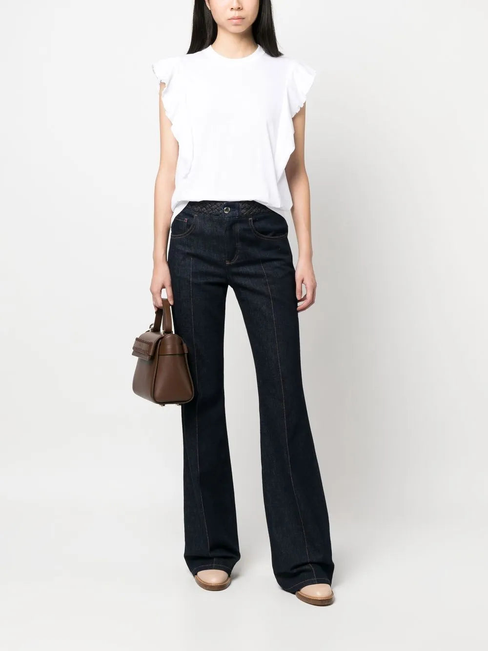 Gathered-Detail Sleeveless Top