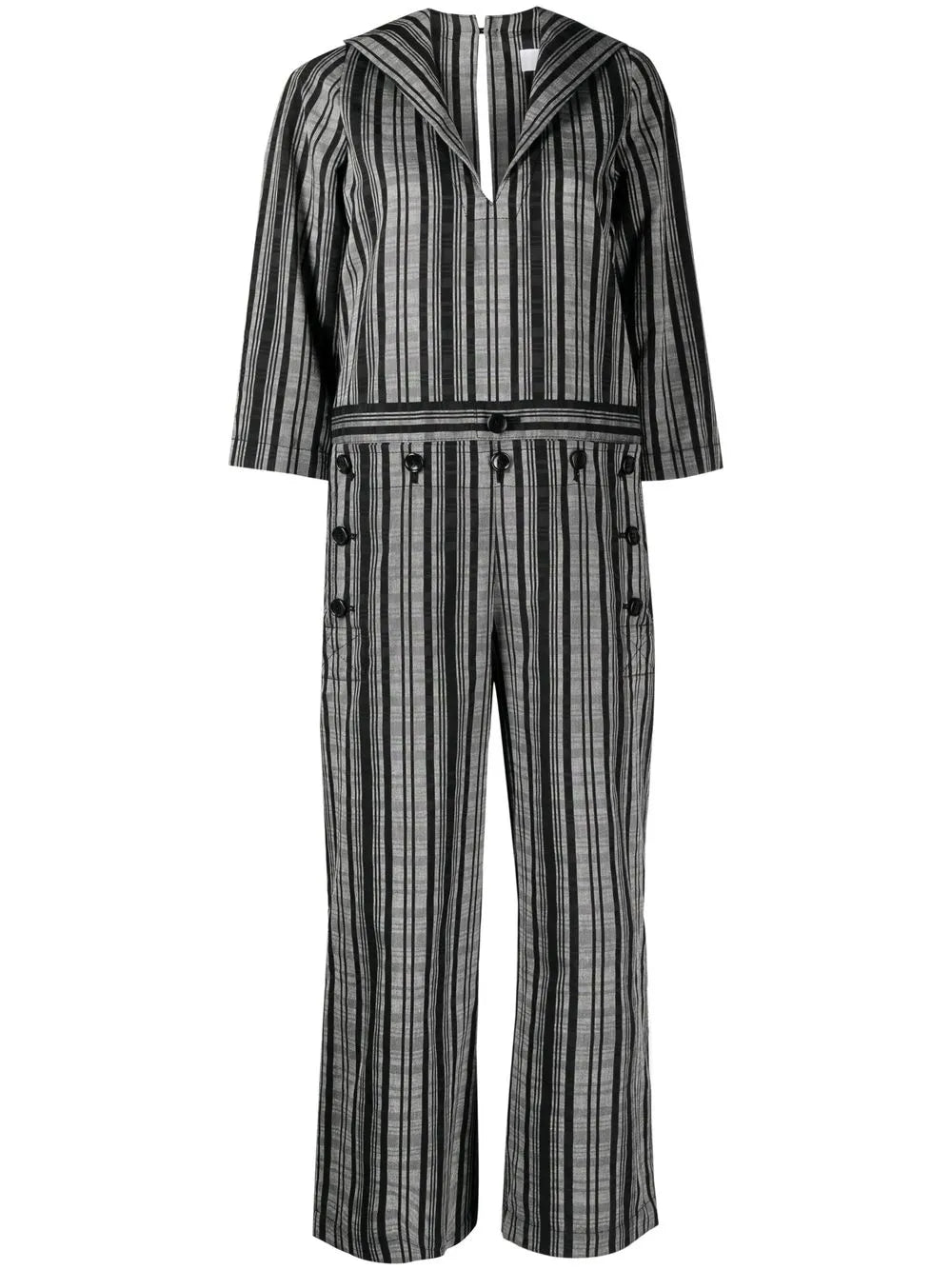 Striped Cropped Jumpsuit