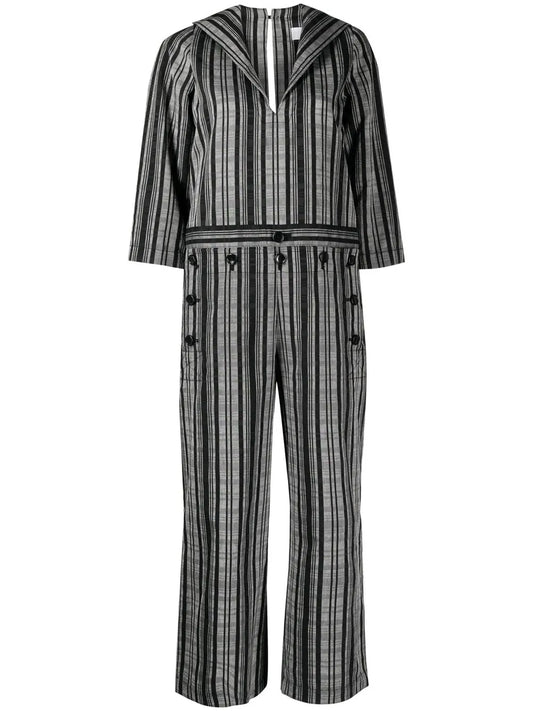 Striped Cropped Jumpsuit