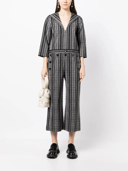Striped Cropped Jumpsuit