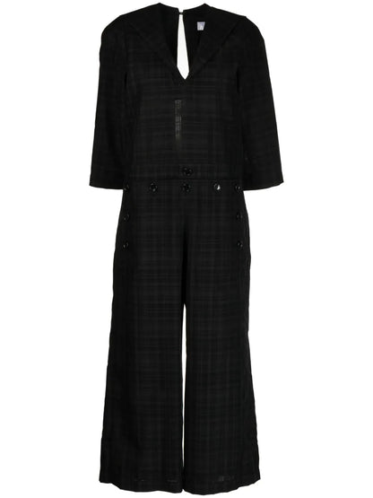 Sailor-Collar Cropped Jumpsuit