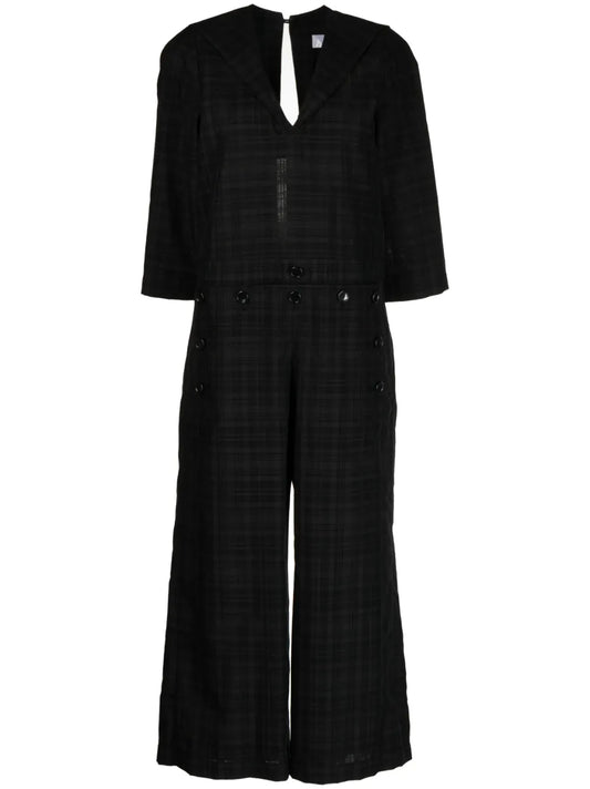 Sailor-Collar Cropped Jumpsuit