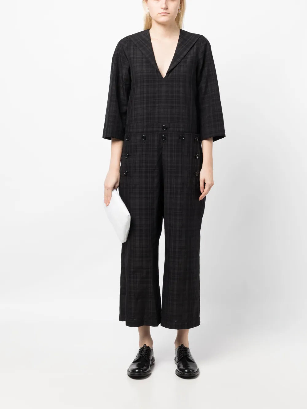 Sailor-Collar Cropped Jumpsuit