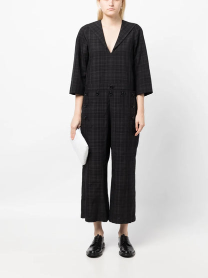 Sailor-Collar Cropped Jumpsuit